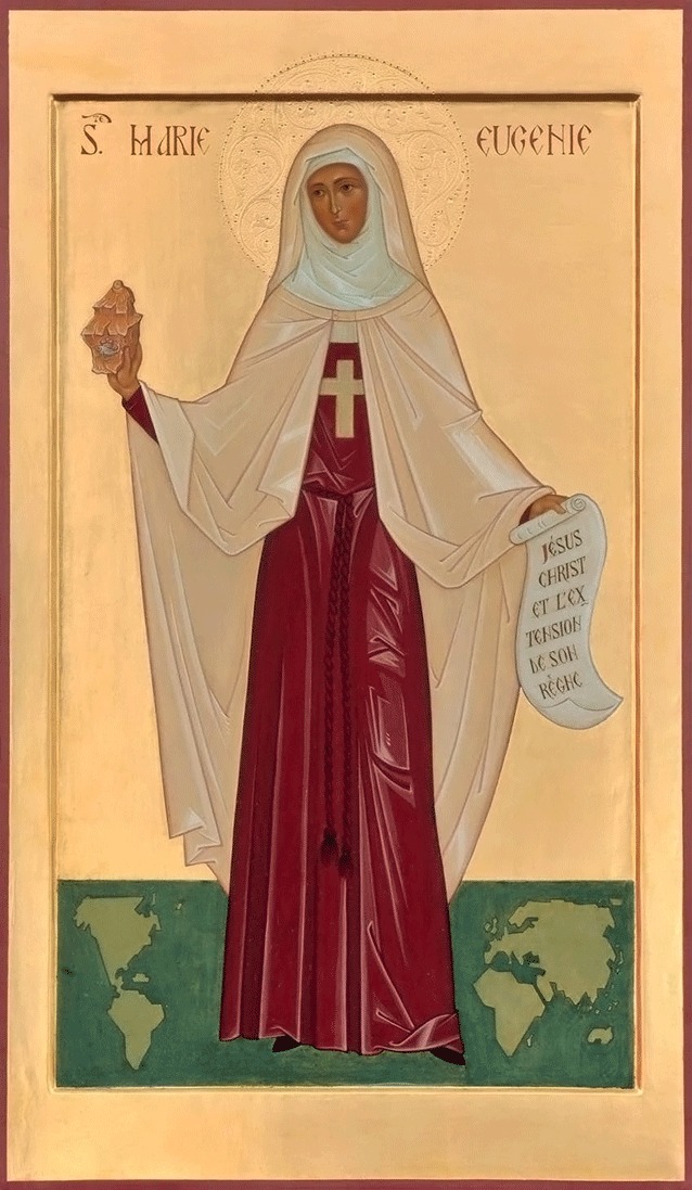 Soeur Marie Eugénie Dans la main l’église Jesus christ et l’extension de son règne Et les pieds sur terre