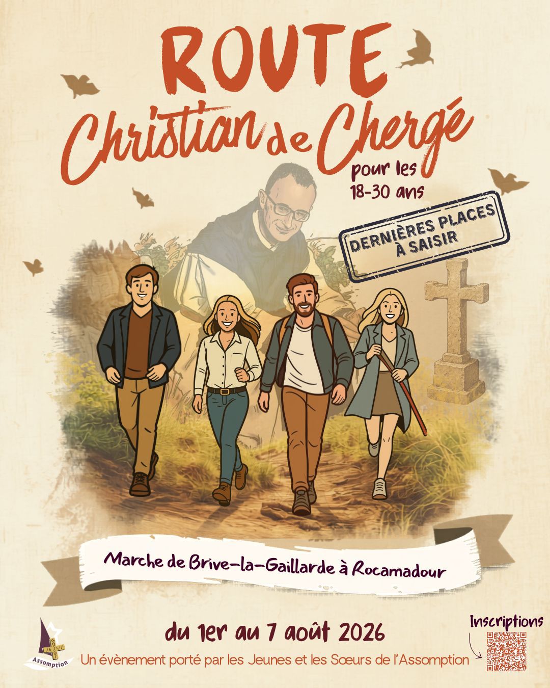 Affiche de la Route Christian de Chergé au mois d’août