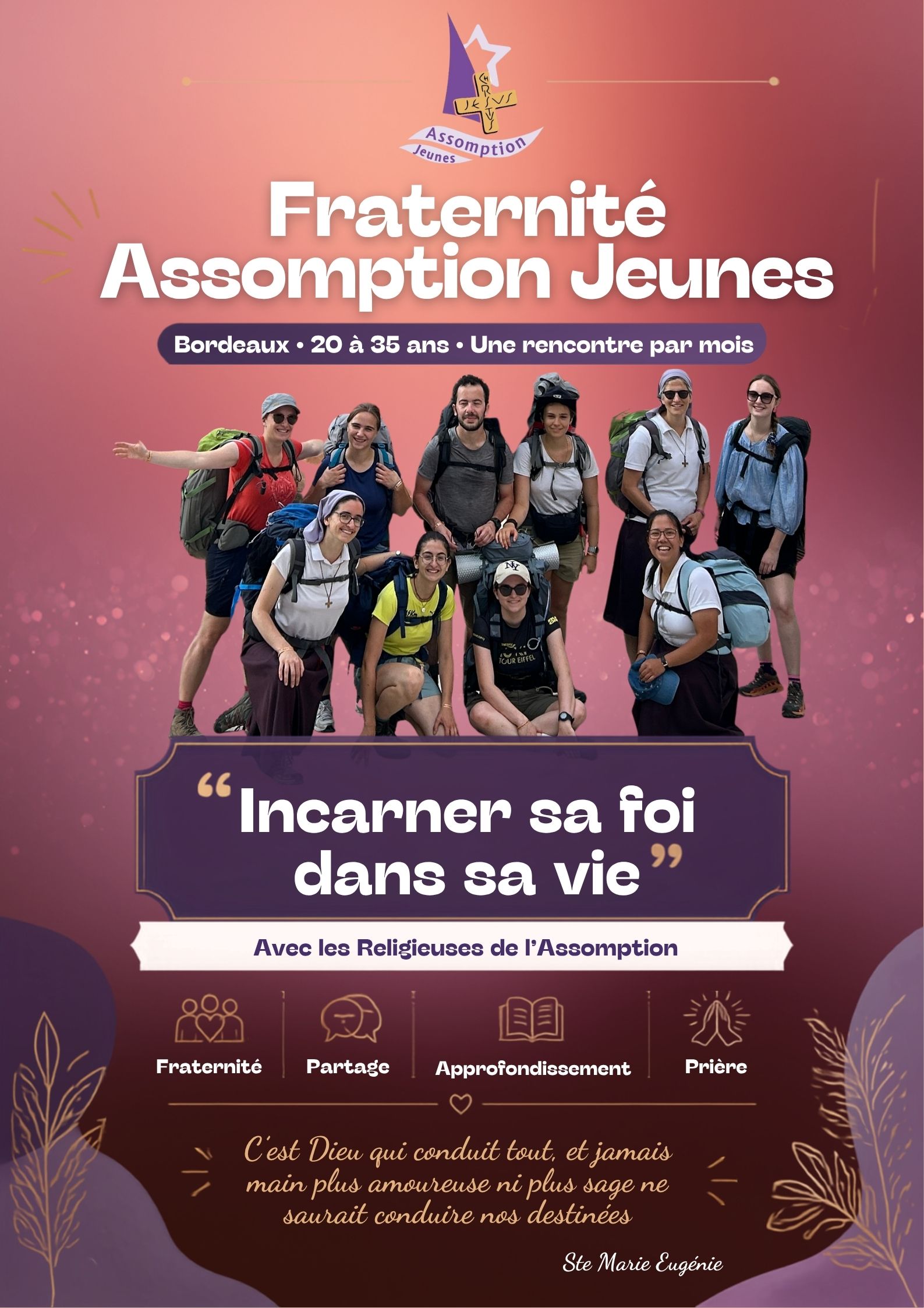 Affiche officielle de la Fraternité Assomption Jeunes Bordeaux