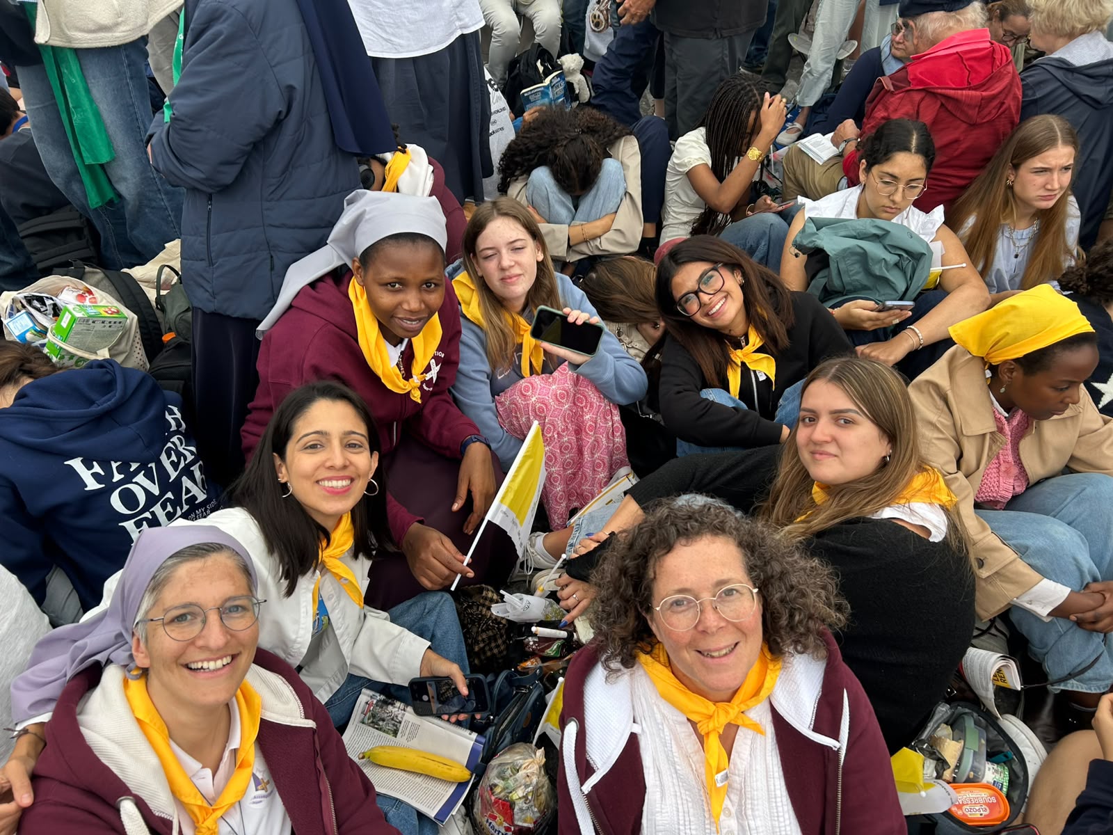 Les sœurs de l’Assomption lors de la visite du pape Léon XIV